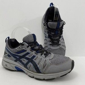 Asics Gel Venture 7 Women's 8 Gray Blue Fabric Lace up Shoes Running Trail